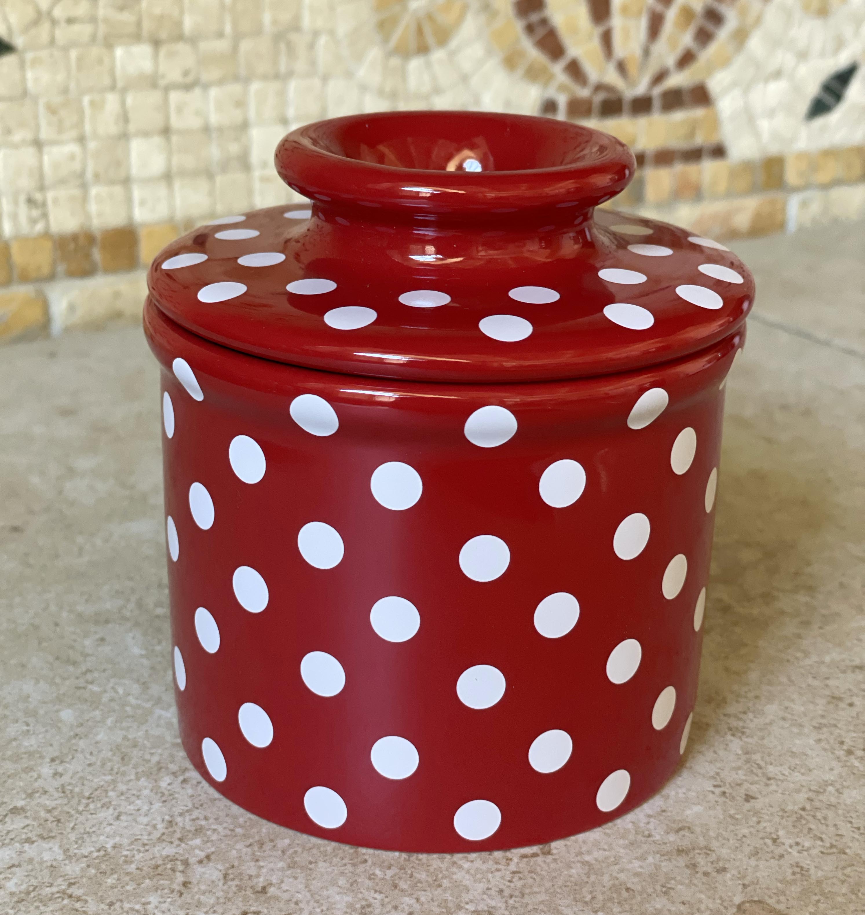 Red & White Polka Dot Butter Bell crock ONLY 1 AVAILABLE! Official