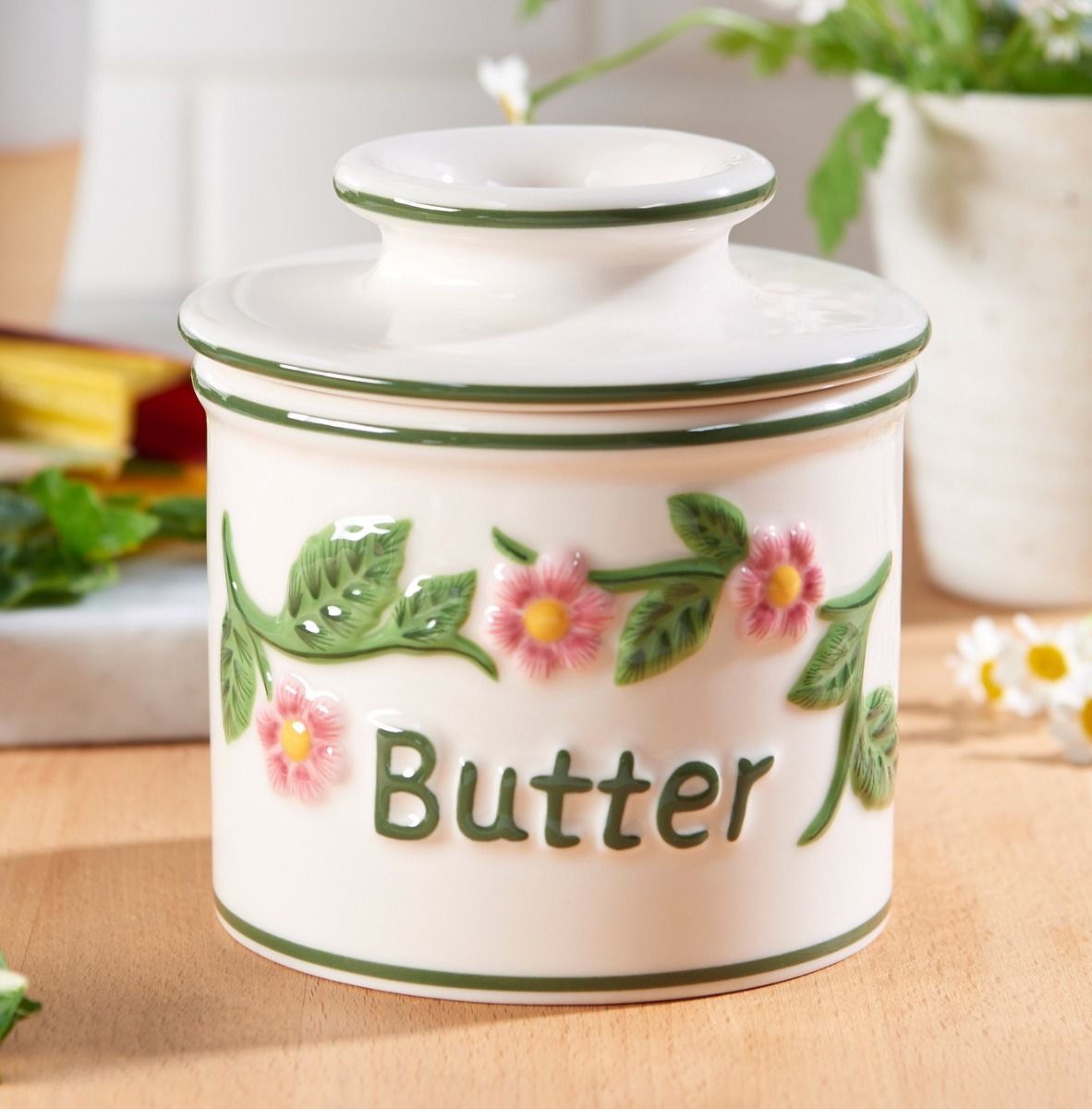 Butter Bell Crock - Original Hand Painted Floral